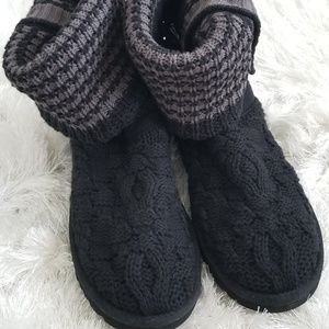 UGG authentic black cardy foldover sweater boots
